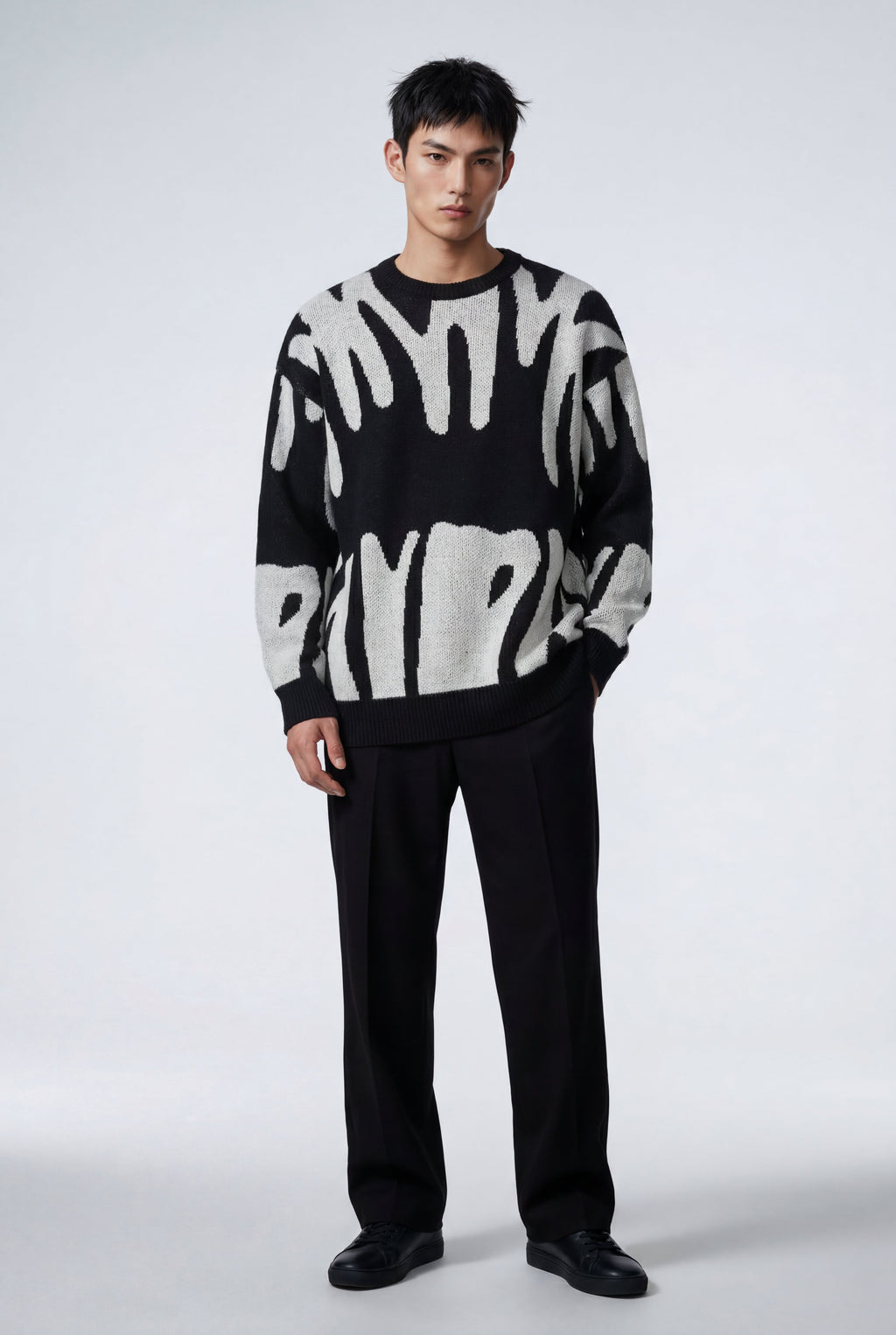 Casual sweater for everyday use – Sweater with abstract pattern for men