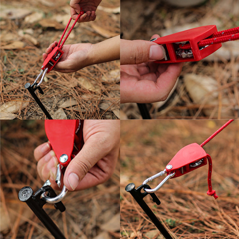 Secure Tent Setup for Camping and Outdoor Use – Adjustable Tent Guy Ropes with Roller Buckles (Set of 4)