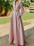 Elegant blazer dress for work and parties – Pleated midi dress for women