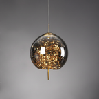 Warm ceiling lighting for living room and dining area – LED pendant lamp in glass in amber or anthracite gray