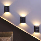 Wireless Outdoor Wall Lighting for Garden and Patio – Solar LED Wall Lamp with Warm Light (4 Pack)