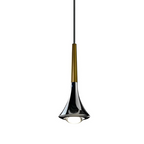 Modern pendant lamp in metal with a narrow shape for indoor use