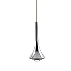 Modern pendant lamp in metal with a narrow shape for indoor use