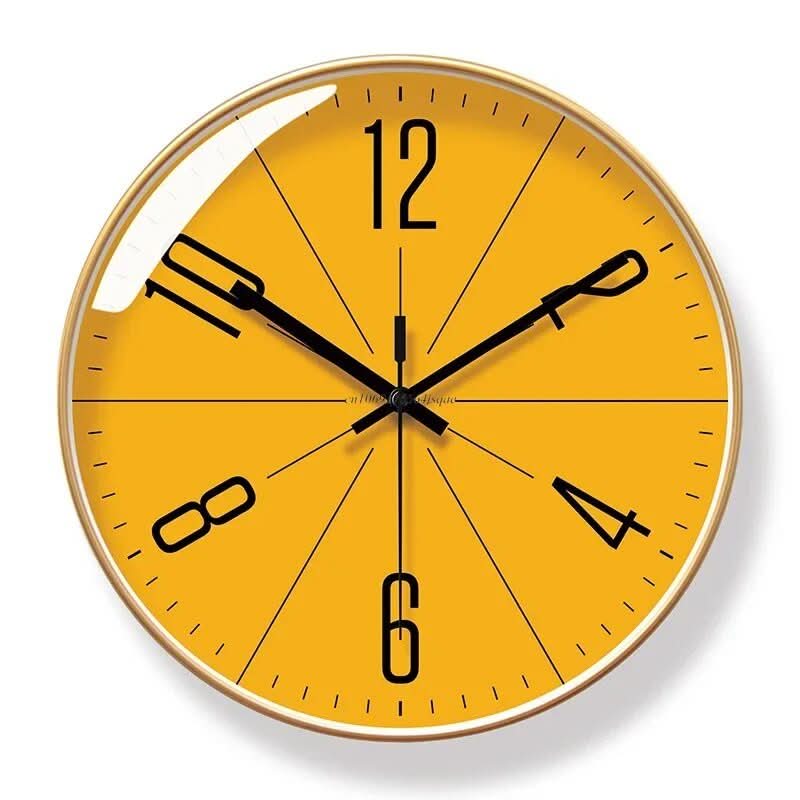 Round wall clock with numbers for indoor use