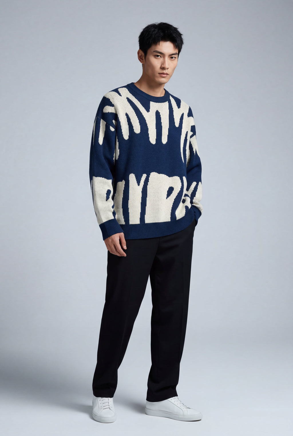 Casual sweater for everyday use – Sweater with abstract pattern for men