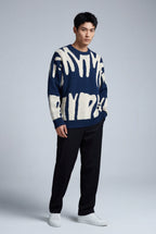Casual sweater for everyday use – Sweater with abstract pattern for men