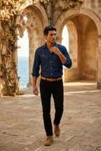 Classic shirt for work and everyday use – Shirt with chest pockets for men
