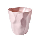 Trash can with crumpled design – waste basket for office, bathroom, and indoor use