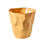 Trash can with crumpled design – waste basket for office, bathroom, and indoor use