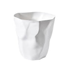 Trash can with crumpled design – waste basket for office, bathroom, and indoor use