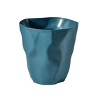 Trash can with crumpled design – waste basket for office, bathroom, and indoor use