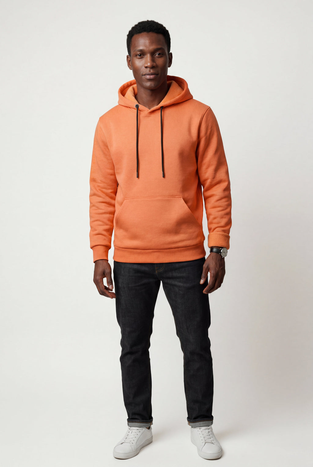 Comfortable hoodie for cold days – Hooded sweatshirt with pocket for men