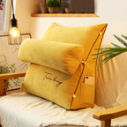 Triangular back support pillow for indoor use