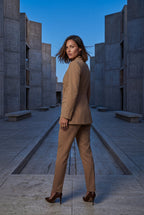 Elegant blazer for work and parties – Double-breasted blazer with gold-colored buttons for women