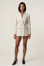 Elegant blazer for work and parties – Double-breasted blazer with gold-colored buttons for women