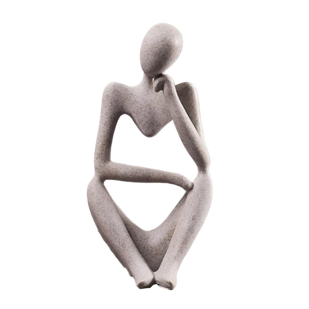 Skulptur af siddende figur til indendørs brug