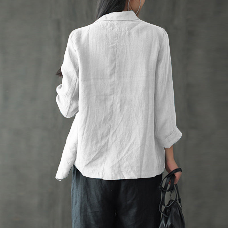 Light blazer for everyday and work – Cotton blazer with long sleeves for women