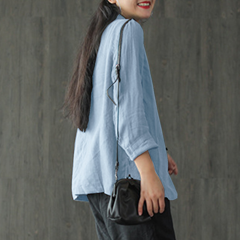 Light blazer for everyday and work – Cotton blazer with long sleeves for women