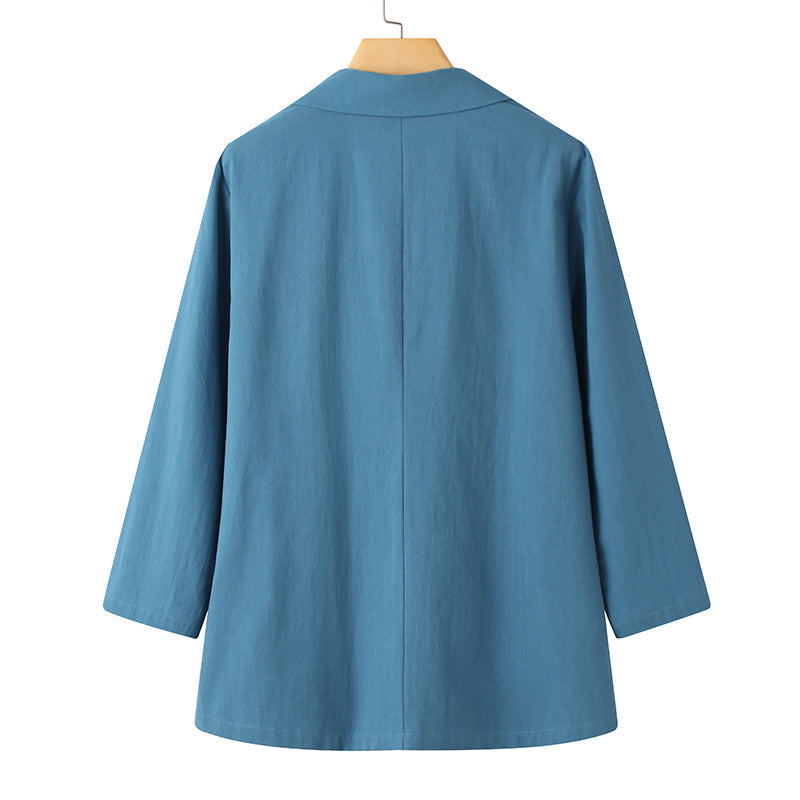 Light blazer for everyday and work – Cotton blazer with long sleeves for women