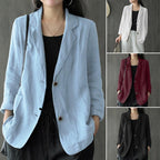 Light blazer for everyday and work – Cotton blazer with long sleeves for women