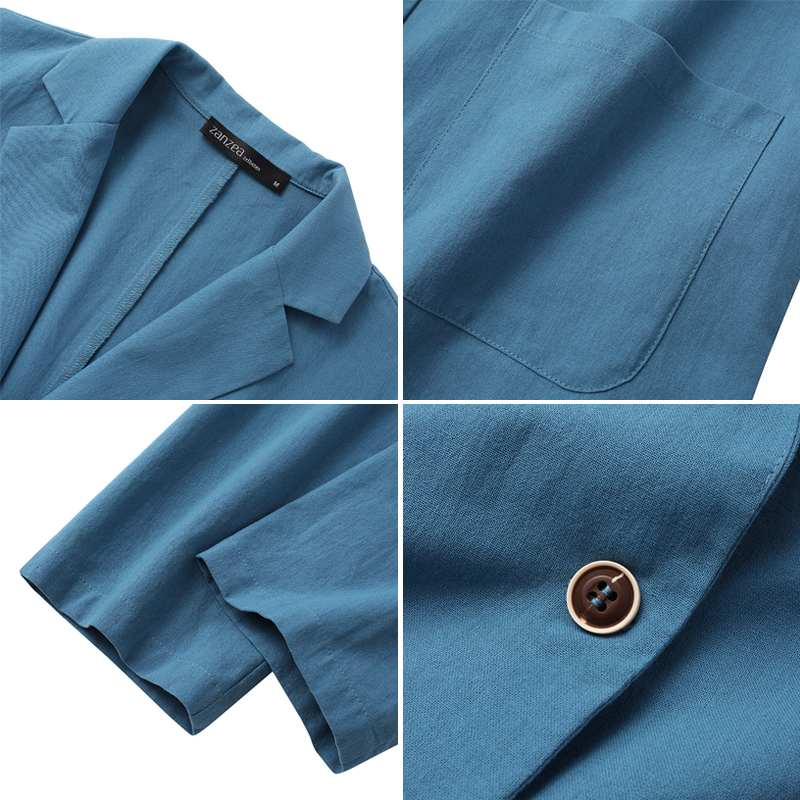 Light blazer for everyday and work – Cotton blazer with long sleeves for women