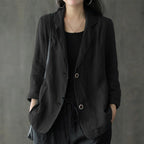 Light blazer for everyday and work – Cotton blazer with long sleeves for women