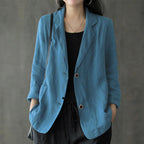 Light blazer for everyday and work – Cotton blazer with long sleeves for women
