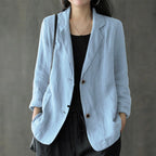 Light blazer for everyday and work – Cotton blazer with long sleeves for women