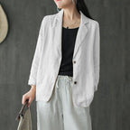 Light blazer for everyday and work – Cotton blazer with long sleeves for women