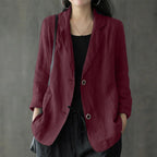 Light blazer for everyday and work – Cotton blazer with long sleeves for women