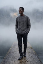 Classic sweater for cold days – Long-sleeve cable knit for men
