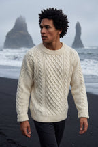 Classic sweater for cold days – Long-sleeve cable knit for men