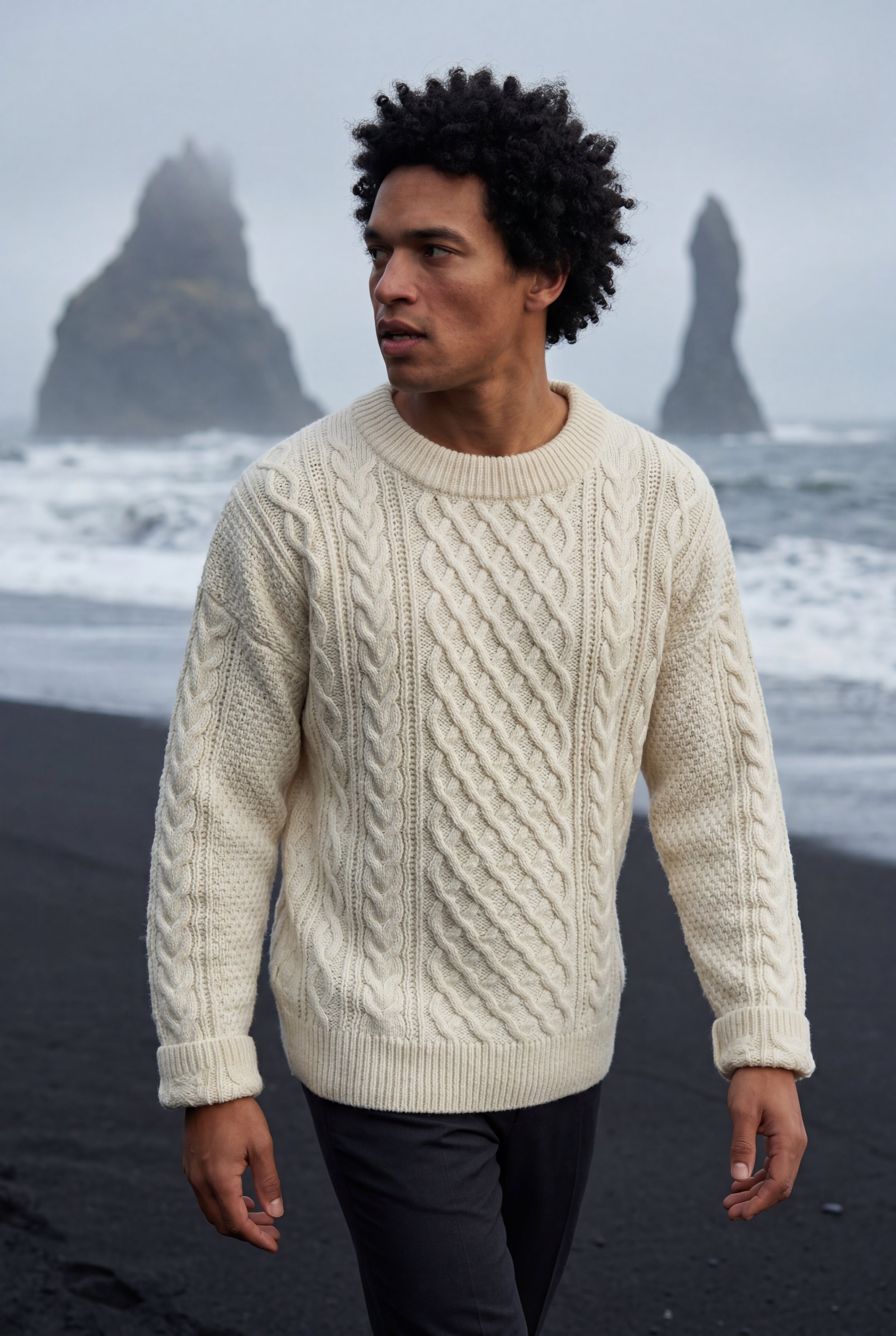 Classic sweater for cold days – Long-sleeve cable knit for men