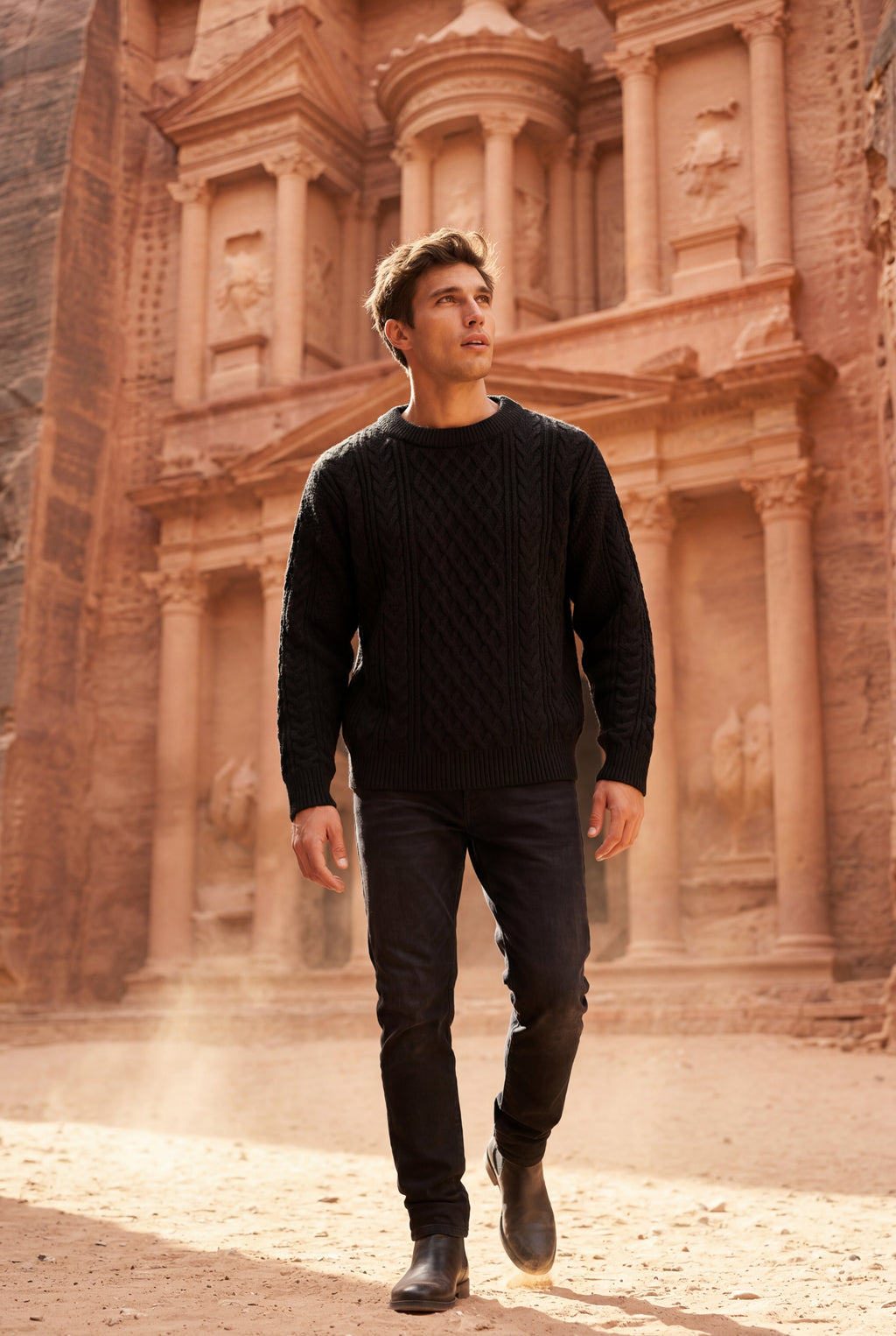 Classic sweater for cold days – Long-sleeve cable knit for men