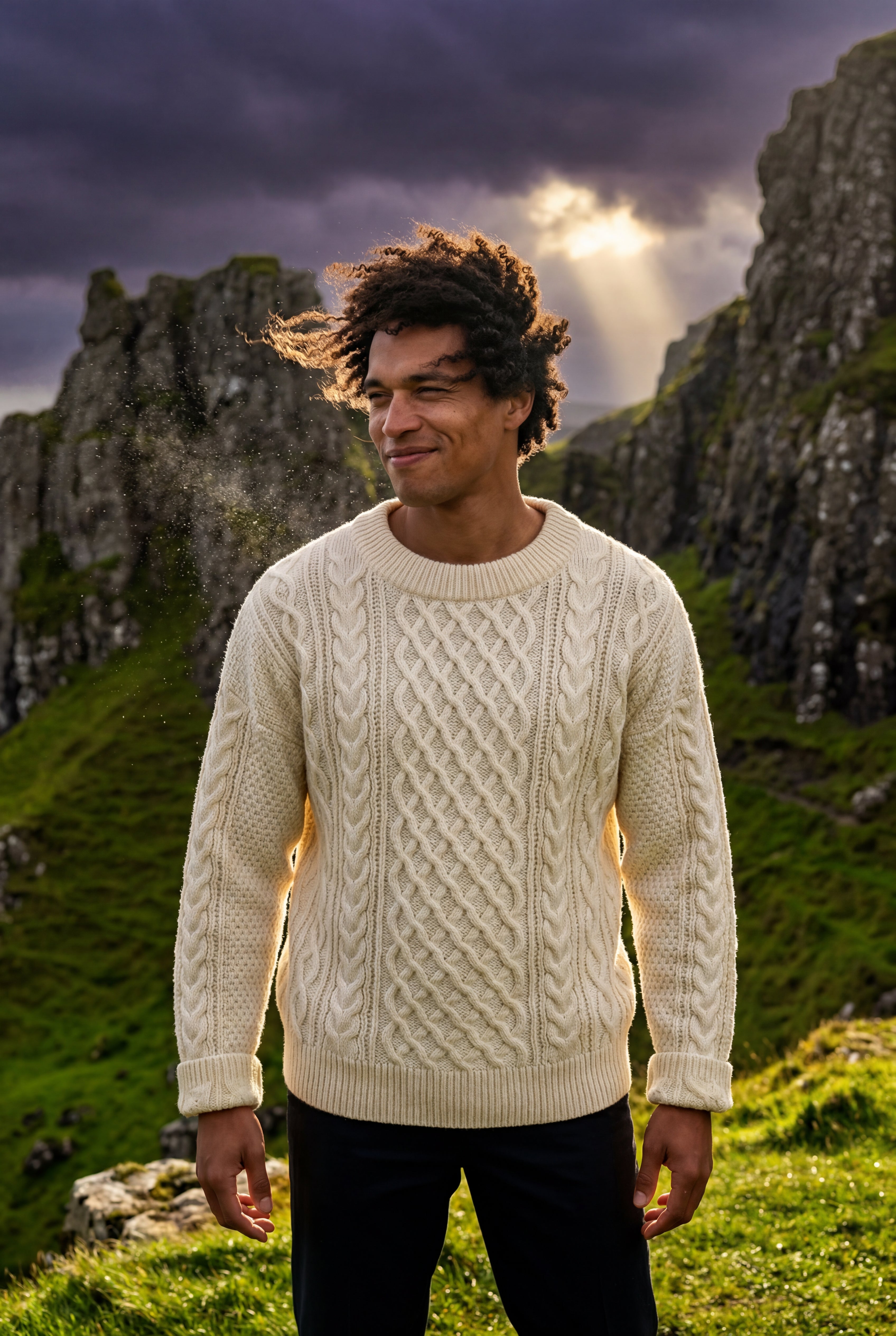 Classic sweater for cold days – Long-sleeve cable knit for men