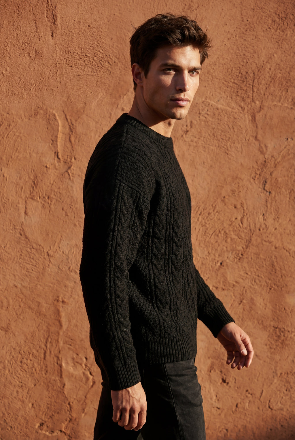 Classic sweater for cold days – Long-sleeve cable knit for men