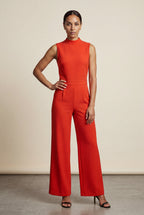 Modern jumpsuit for work and parties – Sleeveless jumpsuit with wide legs for women