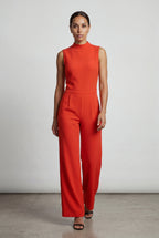 Modern jumpsuit for work and parties – Sleeveless jumpsuit with wide legs for women