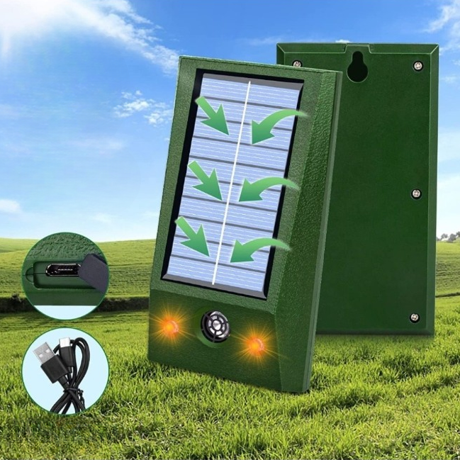 Solar Pest Protection for Garden Areas – Ultrasonic Pest Repeller with LED Flash