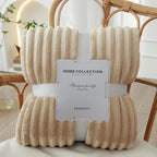 Flannel fleece blanket with striped pattern
