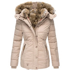 Warm jacket for cold days – Women's jacket with collar and fur