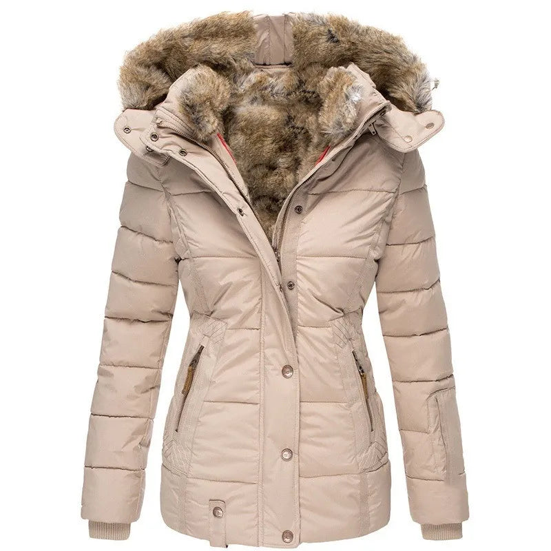 Warm jacket for cold days – Women's jacket with collar and fur