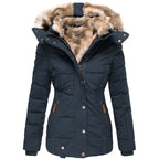 Warm jacket for cold days – Women's jacket with collar and fur