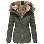 Warm jacket for cold days – Women's jacket with collar and fur
