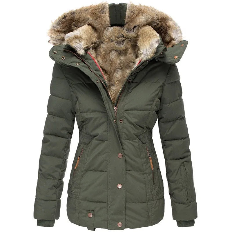 Warm jacket for cold days – Women's jacket with collar and fur
