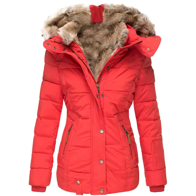 Warm jacket for cold days – Women's jacket with collar and fur
