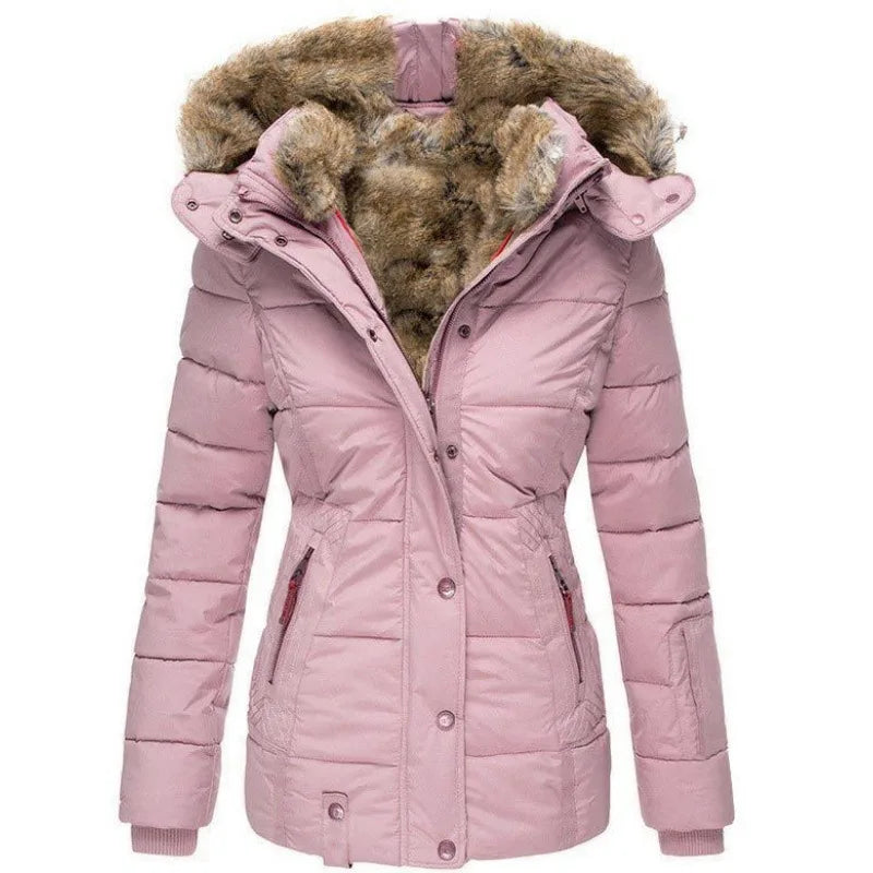 Warm jacket for cold days – Women's jacket with collar and fur