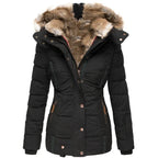 Warm jacket for cold days – Women's jacket with collar and fur