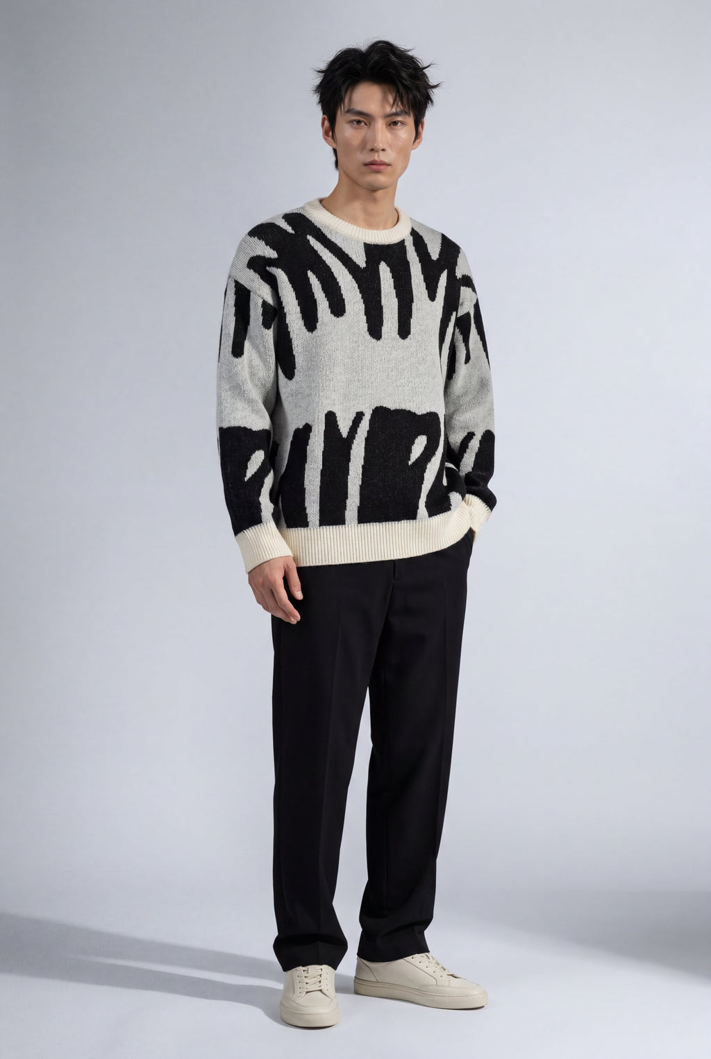 Casual sweater for everyday use – Sweater with abstract pattern for men