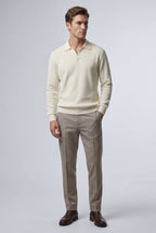 Modern polo for work and everyday use – Long-sleeve polo without buttons for men